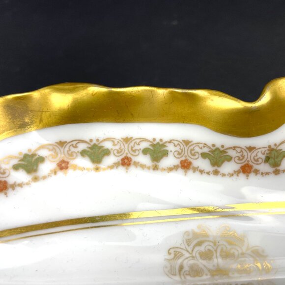Vintage Limoges France Leaf-Shaped Tray -Blakeman & Henderson, T&V, c.1900–1915 - Picture 9 of 10